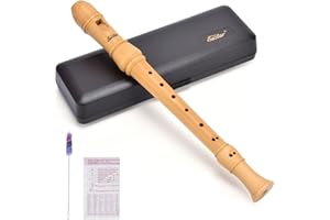 Eastar Flauta dulce soprano para niños y principiantes, trémolo barroco y clave de do, madera de arce, estuche duro, tablero de dedos, kit de limpieza, ERS-31BM