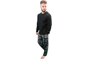 KRUXADER Mens Warm Fleece Loungewear Winter PJ Pyjama Set PJ's Pyjamas Sets