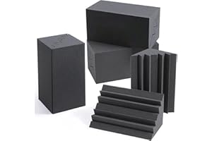 KUCHOOW Bass Trap per Migliorare la Risposta alle Basse Frequenze, 18x18x30cm, 12 Pezzi Pannelli Fonoassorbenti per Home Theater, Studio, Sala della Musica