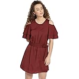 SERA Women's Crepe A-Line Mini Dress