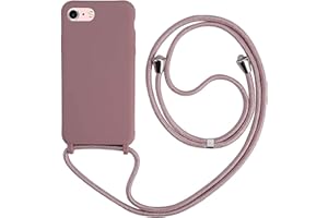 Ququcheng Funda Compatible con iPhone 7/iPhone 8(4.7"),Ajustable Collar Correa de Cuello Cordón Cuerda Carcasa TPU Bumper Silicona Skin Caso para iPhone 7/iPhone 8(4.7")-Rose Oro