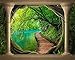 Produktbild LWCX Römische Säule Baum See Wald Holz Brücke Wandbild 3D Wallpaper Tv Hintergrund 400X270CM