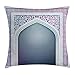 Produktbild FAFANIQ Moroccan Throw Pillow Cushion Cover, Old Fashion Ottoman Arch Door Surrounded by Digital Featured Sacred Geometry Motif, Decorative Square Accent Pillow Case, 18 X 18 Inches, Mauve Grey