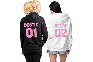 Minetom Ami Pull Sweat À Capuche pour Deux Filles Femmes Best Friend Pullover Hoodie Meilleur Ami Manches Longues Sweatshirt Cadeau