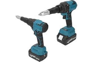 AYAYU Pistola per Rivetti Elettrica Senza Fili, Pistola per Rivetti Automatica Portatile Ricaricabile con Luce a LED, Display di Alimentazione, Strumento per Pistola per Rivetti Senza