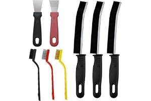 8 stycken fogborste-set – 3 x sprickrengöringsborste + 3 x rengöringsborste för kök/spis + 2 x skrapor, fog- och hårdborste hörnrengöringsborste, rengöringsborste för kök, badrum, fönster, kakel