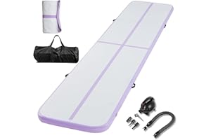TRIOBLADE Inflatable Gymnastics Mat Tumble Track Gym Floor Mat 2M-6M Air Tumbling Training Track Thick 10cm with Electric Pump for Gymnastics Home Kids Tumble Training Yoga Water Pilates