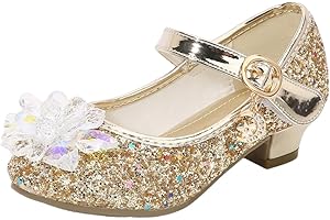 EDOSIR Mädchen Tanzschuhe Glitzer Shinning Abendschuhe Bowknot Low Heels Kleine Mädchen Mary Jane Schuhe Dress Up Prinzessin Schuhe Geburtstag Hochzeit…