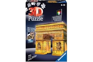 Ravensburger - Puzzle 3D Building - Arc de Triomphe illuminé - A partir de 8 ans - 216 pièces numérotées à assembler sans colle - Accessoires de finition inclus - 12522