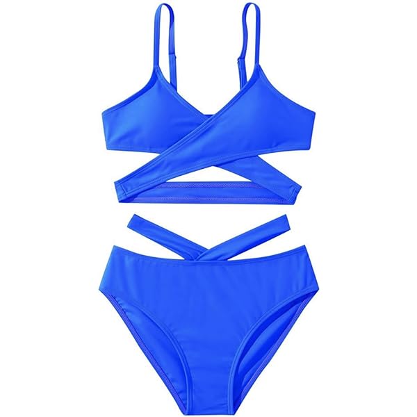 Costume Bimba Con Volant Costume Bagno Bambina Due Pezzi Con Volant - Stampa Tropicale Per Mare E Piscina 8-16 Anni Bikini Bimba Volant
