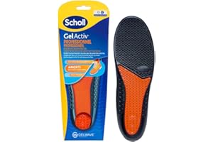 Scholl Semelles GelActiv Professionnel - Chaussures de travail Hommes - Pour un confort durable avec une absorption des chocs et un amorti renforcé grâce à la technologie GelWave - Taille 40 à 46,5