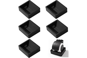 VooGenzek 5 Pezzi 5x5.8 cm Coppe Bloccaruote in Gomma per Mobili, Cuscinetti Protettivi per Piedini in Gomma, Protezioni Pavimenti Piedini in Gomma Sottobicchieri, per Tutti i Ruote Mobili, Nero