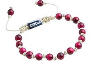 18KOra Pulseras Mujer, Pulsera para todas las mujeres, Piedras Naturales Ajustable Unisex, Regalo Original para Mujer u Hombre, Acero Inoxidable 316L y Cordón Resistente | Lista para Regalar