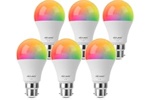 DiCUNO Ampoule Connectée LED, Ampoule WiFi LED Intelligente B22 Compatible avec Alexa et Google Home, Baïonnette 9W Dimmable Multicouleur 2700K-5000K RGBCW, 800LM, Sans Hub Requis, Lot de 6