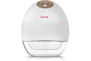 LuvLap Glory Hands-Free Electric Breast Pump for Breastfeeding, Wearable, Portable, 4 Modes & 9 Suction Levels, Type-C Fast Charging, 24mm Breast Shield, Includes 19/21/27mm Soft Flange Inserts, White