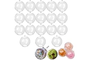 EABDICE Eari 15 Stück DIY Kugeln, Baumkugeln Acryl Balls, Befüllbare Acrylkugeln für Dekorationen, Geeignet für Festliche Zwecke, um das Haus zu Schmücken(Transparent)