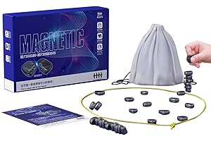 Apujent Jeu d'échecs magnétique | Jeu d'échecs à Effet magnétique | Magnetic Chess Game, Jeu De Dames Aimanté, Jeu de Dames éducatif, échiquier Portable pour Les Voyages et Les réunions de Famille
