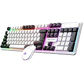 Ant Esports KM1610 LED Gaming Keyboard and Mouse Combo, 104 Keys Rainbow Backlit Keyboard and 7 Colour RGB Mouse for PC Laptop Xbox PS4 Gamers and Wor