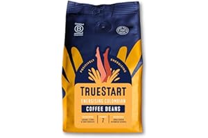 TrueStart Coffee Beans Smooth Energising Colombian 200g – Mycotoxin-Free Ground Coffee, Smooth & Sweet Medium Roast Fresh Espresso Beans, Single Origin Columbian Arabica Ideal for Espresso Lovers