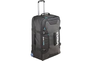 Tusa Sport Dive Roller Bag, Black, Small, Medium, Large, Quiet Skate Wheels, Telescopic Handle, 47L, 81L, 108L