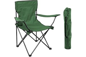 ILGRUPPONE Il Gruppone Passione Casa Sedia Camping Pieghevole Struttura in Acciaio con Tasca PortaBevande Campeggio Sedie Portatile Pescatore SalvaSpazio Impermeabile Antiruggine Vacanze Mare Spiaggia - Verde