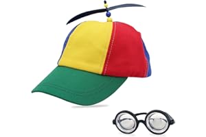 Xmart Propeller Mütze Lustige Mütze Einstellbar Hubschraubermütze Erwachsene Kinder Cap Lustig Kommt Mit Einer Nerd-Brille Propeller Hut Perfekt für Partys Karneval Festivals und KostüMpartys