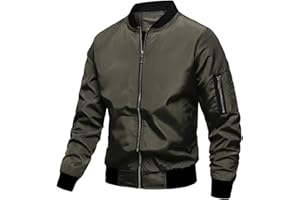 NAFING Blouson Homme Avec Poches Col Montant Veste Bomber Doudoune Sport Printemps Et L'automne Coupe Vent Sweat Couleur Unie Avec Zippée Trench Coat Veste Pluie Chaud Legere Sweatshirt Soft Touch Vêtement