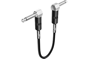 Augioth 15 CM 6 Inch Guitar Patch Cable Performance Guitar Effect Pedal Cables Angled to Angled