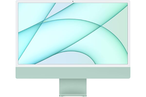 Apple 2021 Ordinateur de Bureau Tout en Un iMac avec Puce M1 : CPU 8 cœurs, GPU 8 cœurs, écran Retina de 24 Pouces, 8 Go de RAM, 256 Go de Stockage SSD, caméra FaceTime HD 1080p ; Vert