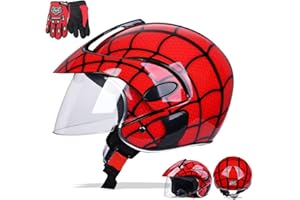 CANIAN Casco para Motocicletas Infantiles, Casco Deportivo Al Aire Libre Infantil, Scooter De Bicicletas para Niños Motocicleta Casco Y Guantes, Niños Y Niñas, Adecuado Durante 3-8 Años De Edad