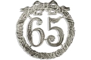 Kunze Jubiläumszahl 65, Ø 13 cm, Silber