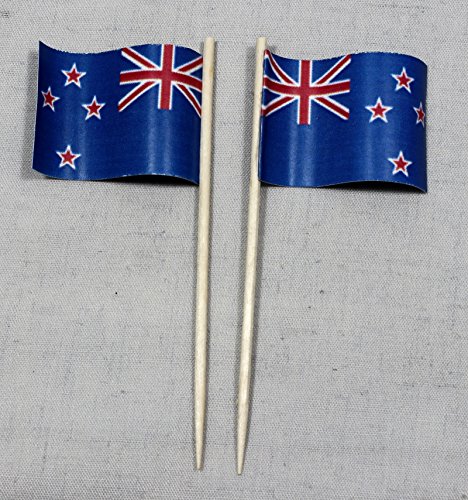 Party-Picker Flagge Neuseeland Papierfähnchen in Spitzenqualität 50 Stück Beutel