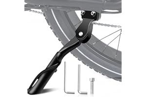 Keyck Bequille Velo, Béquille de Vélo 20 à 22 Pouces Enfant, Réglable en Alliage D'Aluminium Support Vélo Antidérapant Largeur du Trou 40mm, Béquille VTT Latérale pour Vélo Electrique BMX MTB Route