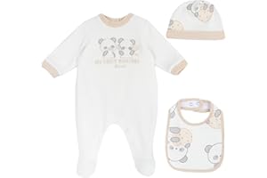 Chicco, Set Regalo Nascita Bimbo e Bimba, con Tutina in Ciniglia, Cappellino e Bavaglia, Abbigliamento Neonato/Neonata 0-24 Mesi, Idee Regalo Nascita, Designed in Italy