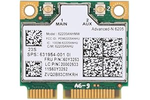 ASHATA - Scheda di Rete per PC Portatile Wireless-N 6205 Mini-PCI-E, 300 Mbps