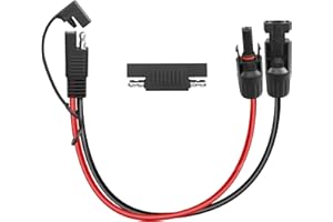 SAE to Solar Panel Adapter 10AWG YACSEJAO 1FT/30CM Solar Panel Connectors PV Extension Cable with SAE Polarity Reverse Adapters for RV Solar Panel Caravan Battery Charger Kit