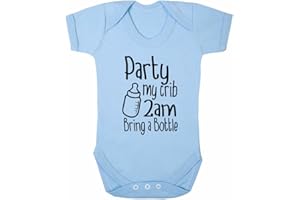 ART HUSTLE Party My Crib 2am Bring A Bottle Baby Boy Girl Unisex Short Sleeve Bodysuit