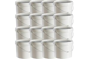 Trevendo® - 16 Stück 15 Liter Leereimer weiß rund lebensmittelecht