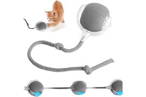 Poxtedsr Balle à Rouler pour Chat Et Chien, Interactive à Rouler pour Chats, Jouet Interactif Chien Balle Qui Bouge Toute Seule (Gris)