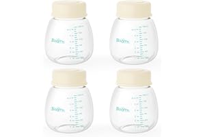 BALIME 6oz Breast Milk Storage Bottles, Compatible with Spectra Breast Pumps, BPA-Free, Leak-Proof Design, Dual Use as Breastmilk Storage Containers for Fridge or Freezer（4-Pack）