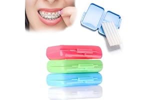 HSYTEK 4 boîtes de cire pour appareils dentaires, cire orthodontique pour appareils dentaires, 20 bandes de cire dentaire pour appareils dentaires pour soulager les douleurs d'irritation Cire dentaire