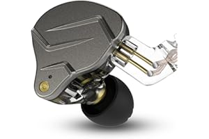 CCA KZ ZSN Pro Dual Drivers 1BA 1DD in Ear Earphones HiFi Power Bass Earbuds Headphones High Clarity Sound Wired Earphones with Detachable Cable for Audiophile Musician-Gray No Mic