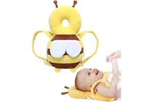 Kiuiom Protector de Cabeza Infantil, Cojín de la Mochila para Bebé, Cojín de Protección de la Cabeza para Niños, Almohadillas de Seguridad Ajustables,Protector Seguridad Ajustable para Bebé
