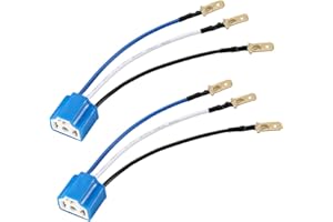 Greluma 2 Pcs Céramique H4 Prises H4 9003 HB2 Faisceau De Câblage H4 à 3 Broches Adaptateur Phare Connecteur pour Voiture Camion Bateau Marine Phare Antibrouillard Retrofit