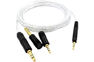 Yaowanguan Kabel Zbalansowany z Adapterem 4.4mm,2.5mm,3.5mm do Sennheiser HD518 HD558 HD598 HD569 HD579 HD599 Słuchawek,HD598/HD558 3 in 1 Posrebrzany Zamienny Przewód Aktualizacyjny