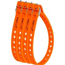 Strap 4-pack Cinghie Di Fissaggio In Plastica Con Fibbia In Alluminio 66x2.4 Cm – Lashing Strap Per Auto, Campeggio, Sport E Fai Da Te, Colore Arancione