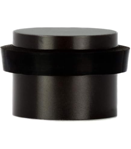 2 Fermaporta In Acciaio Inox Nero Con Gomma - Ø24x35 Mm, Con Viti E Tasselli, EVI I-181 - Foto 8