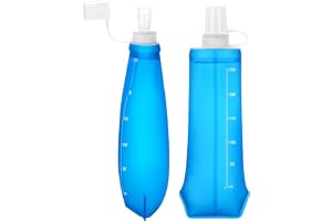 Euqvunn 2 St Hopfällbar Vattenflaska - BPA-fri TPU, Återanvändbar Mjuk Flaska 250 ML - Damm- Och Läckagesäker för Vätskeväst, Utomhuslöpning, Vandring, Camping, Cykling, Resor