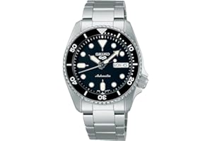 Seiko 5 Sports SKX Midi SRPK29K1 Zegarek 38 mm z bransoletą ze stali nierdzewnej, czarny
