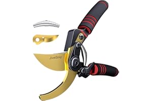 JiveSnip Premium Gartenschere aus mit einstellbarer Öffnungsgröße – Professionelle Bypass-Gartenschere für Pflanzen, Hecken und Blumen(Enthält Schere + Klinge)